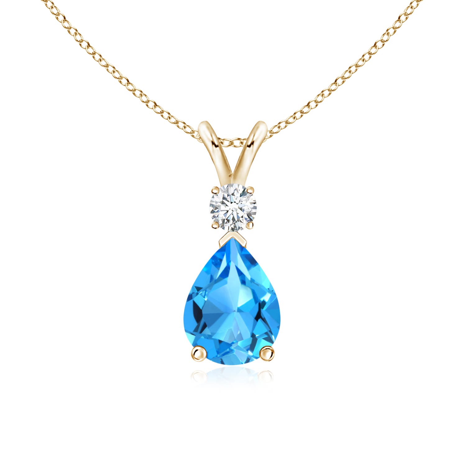 AAAA - Swiss Blue Topaz / 1.66 CT / 14 KT Yellow Gold