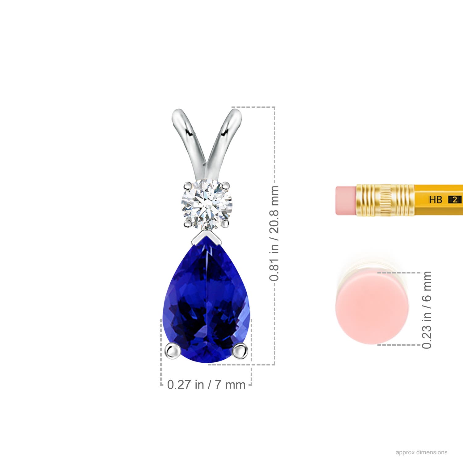 Tanzanite Teardrop Pendant with Diamond | Angara