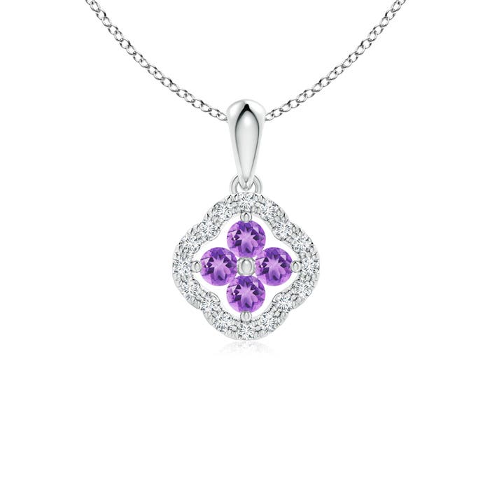 A - Amethyst / 0.2 CT / 14 KT White Gold