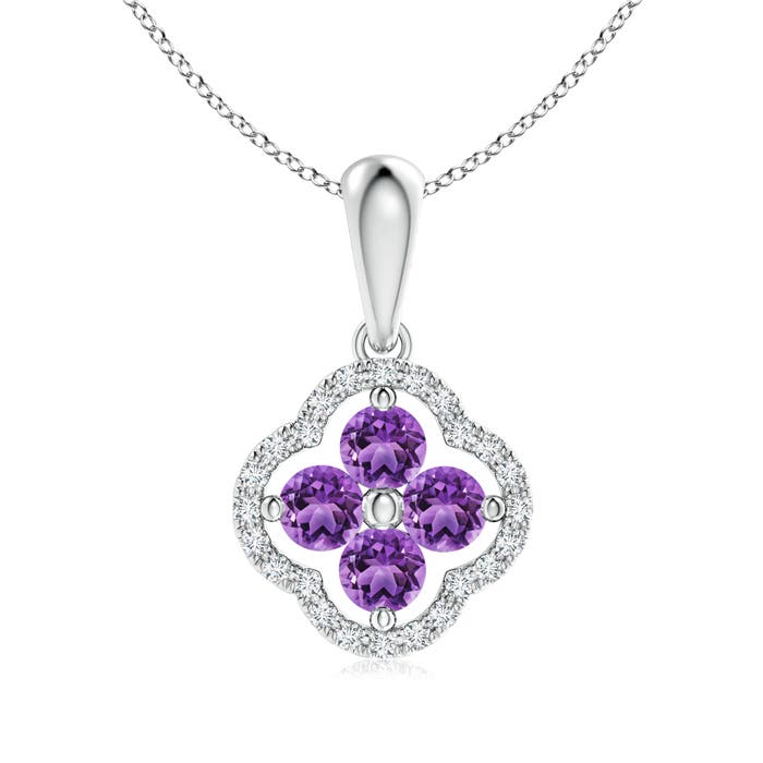 AA - Amethyst / 0.52 CT / 14 KT White Gold