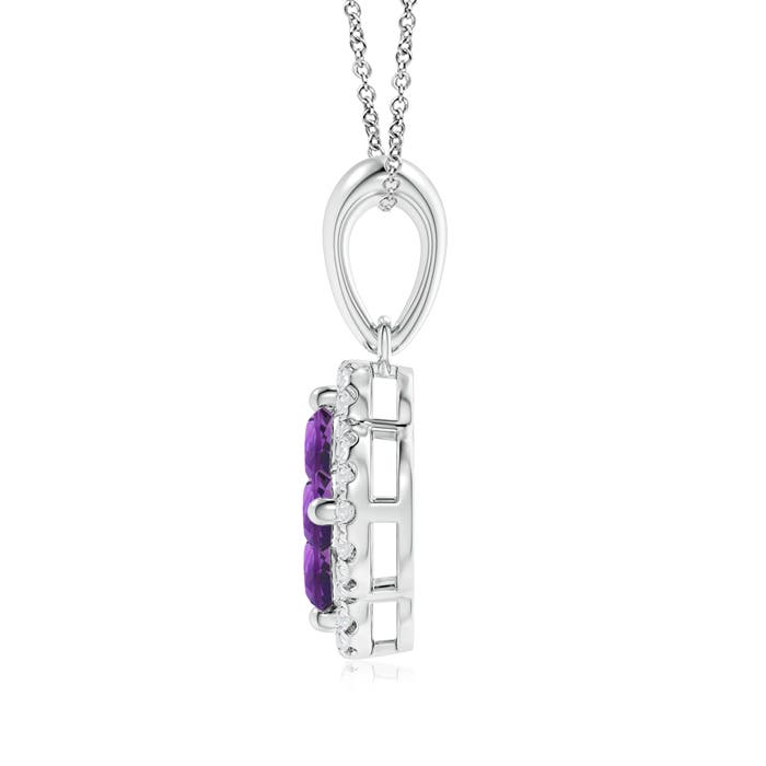 AAA - Amethyst / 0.52 CT / 14 KT White Gold