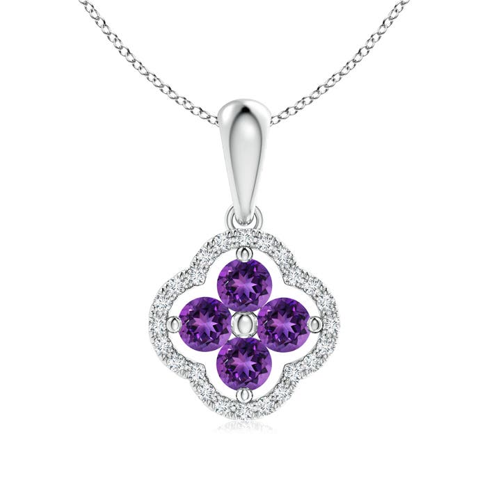 AAAA - Amethyst / 0.52 CT / 14 KT White Gold