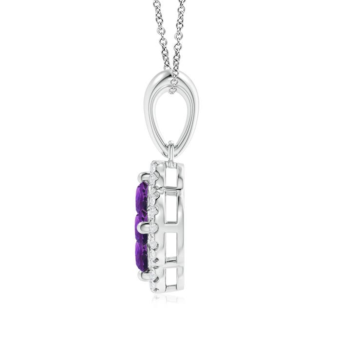 AAAA - Amethyst / 0.52 CT / 14 KT White Gold