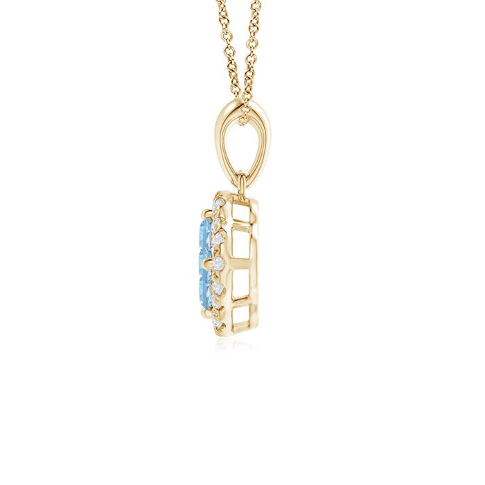 AAA - Aquamarine / 0.2 CT / 14 KT Yellow Gold