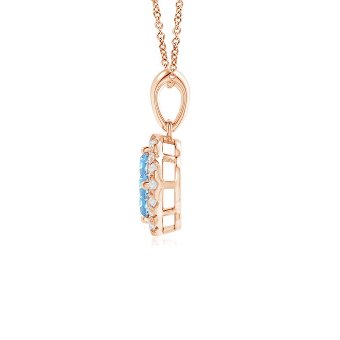 AAAA - Aquamarine / 0.2 CT / 14 KT Rose Gold