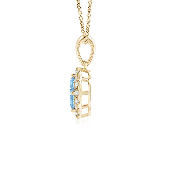 AAAA - Aquamarine / 0.2 CT / 14 KT Yellow Gold