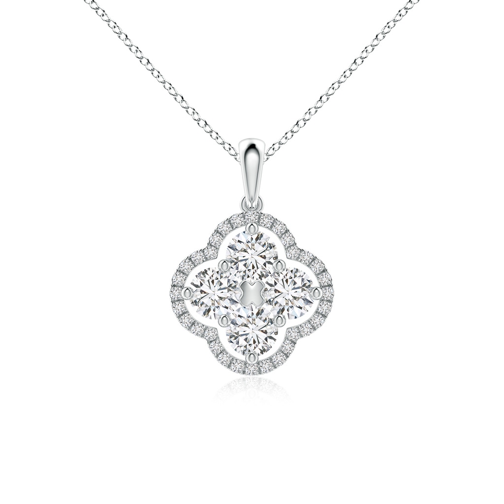 4.1mm HSI2 Diamond Clover Pendant in White Gold