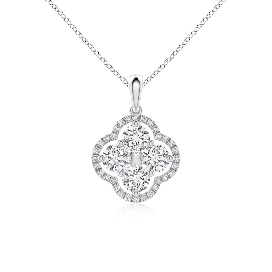 4.1mm HSI2 Diamond Clover Pendant in White Gold 