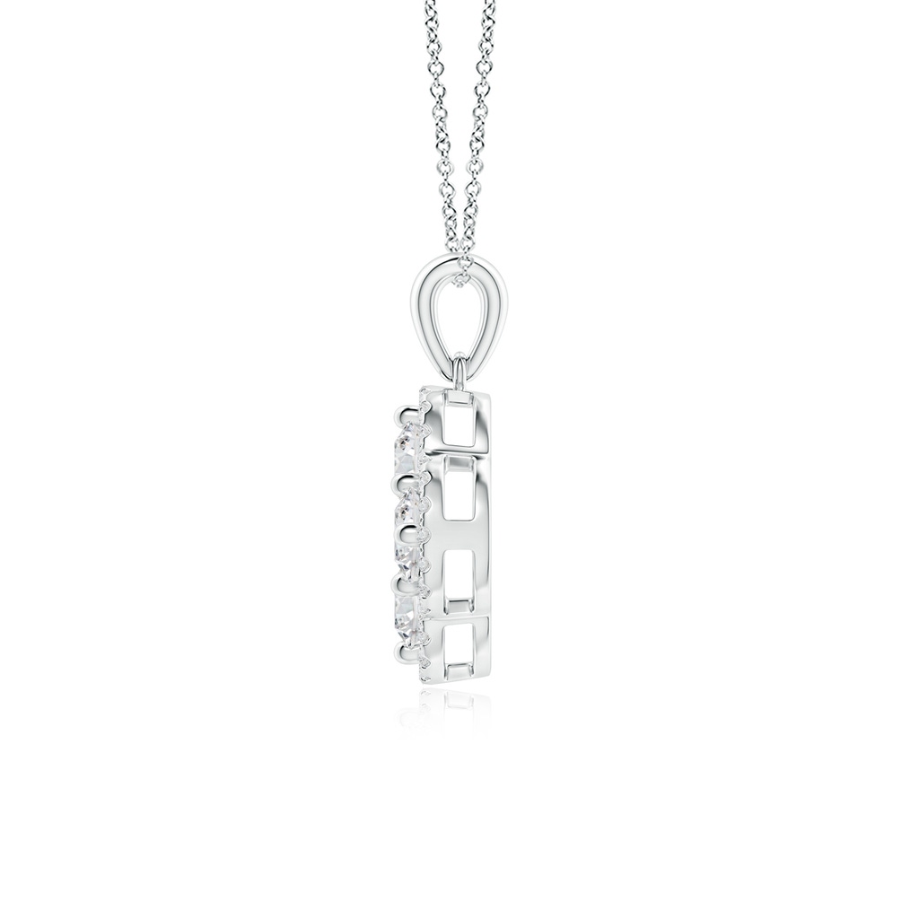 4.1mm HSI2 Diamond Clover Pendant in White Gold - side 199