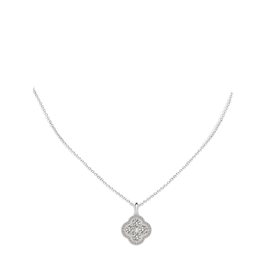4.1mm KI3 Diamond Clover Pendant in White Gold pen