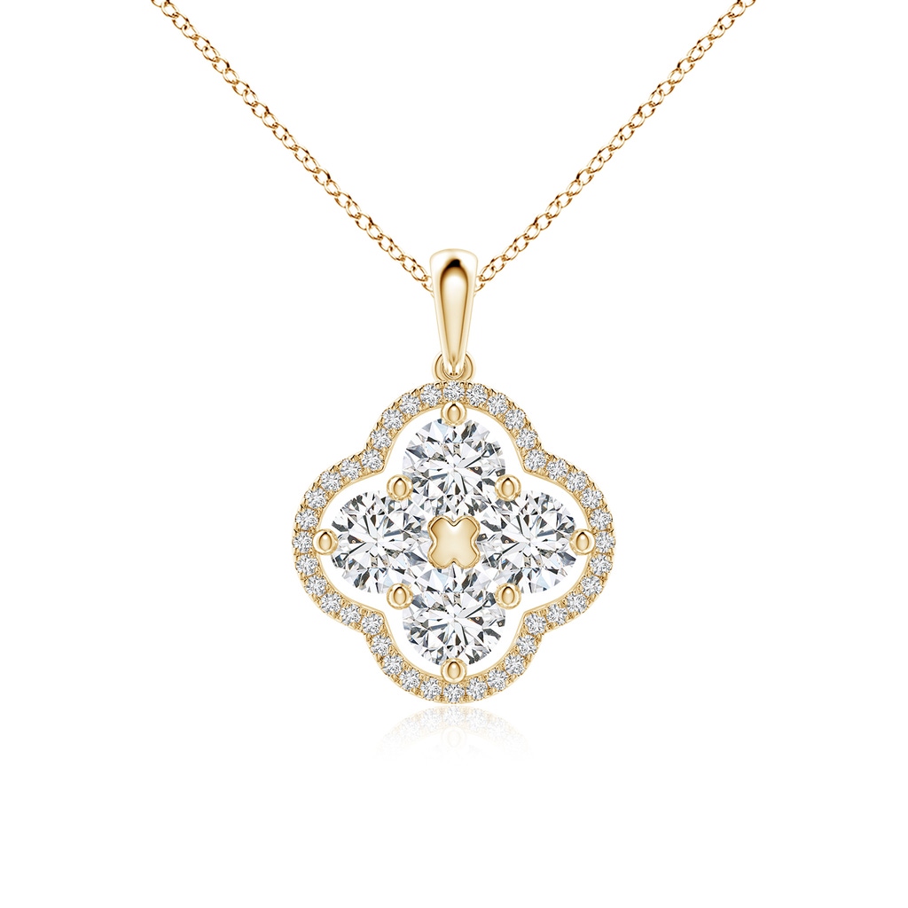 4.5mm HSI2 Diamond Clover Pendant in Yellow Gold