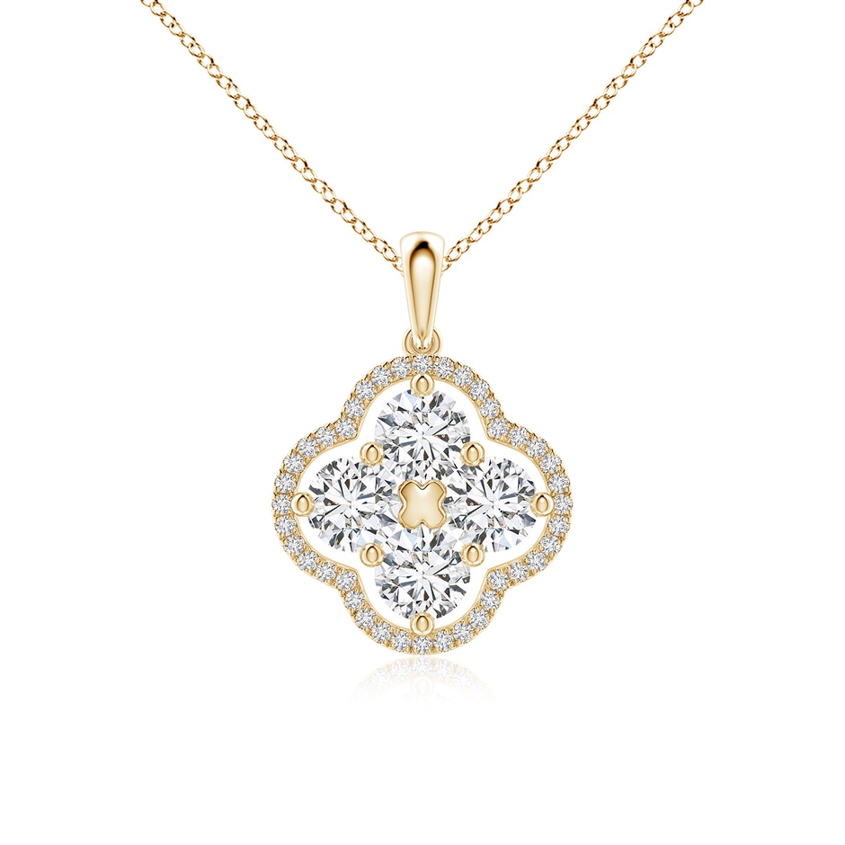 4.5mm HSI2 Diamond Clover Pendant in Yellow Gold 