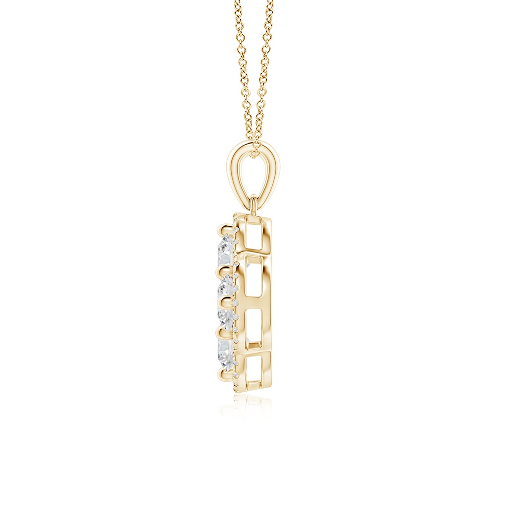 4.5mm HSI2 Diamond Clover Pendant in Yellow Gold - side 199