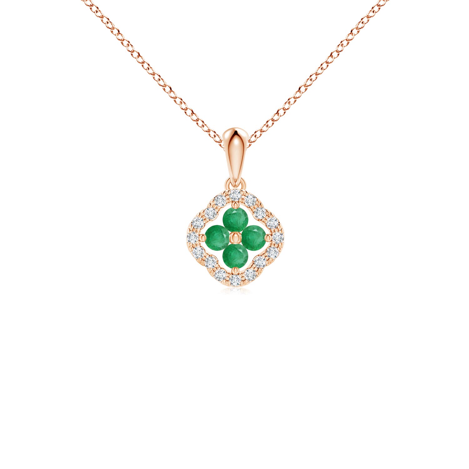 A - Emerald / 0.26 CT / 14 KT Rose Gold