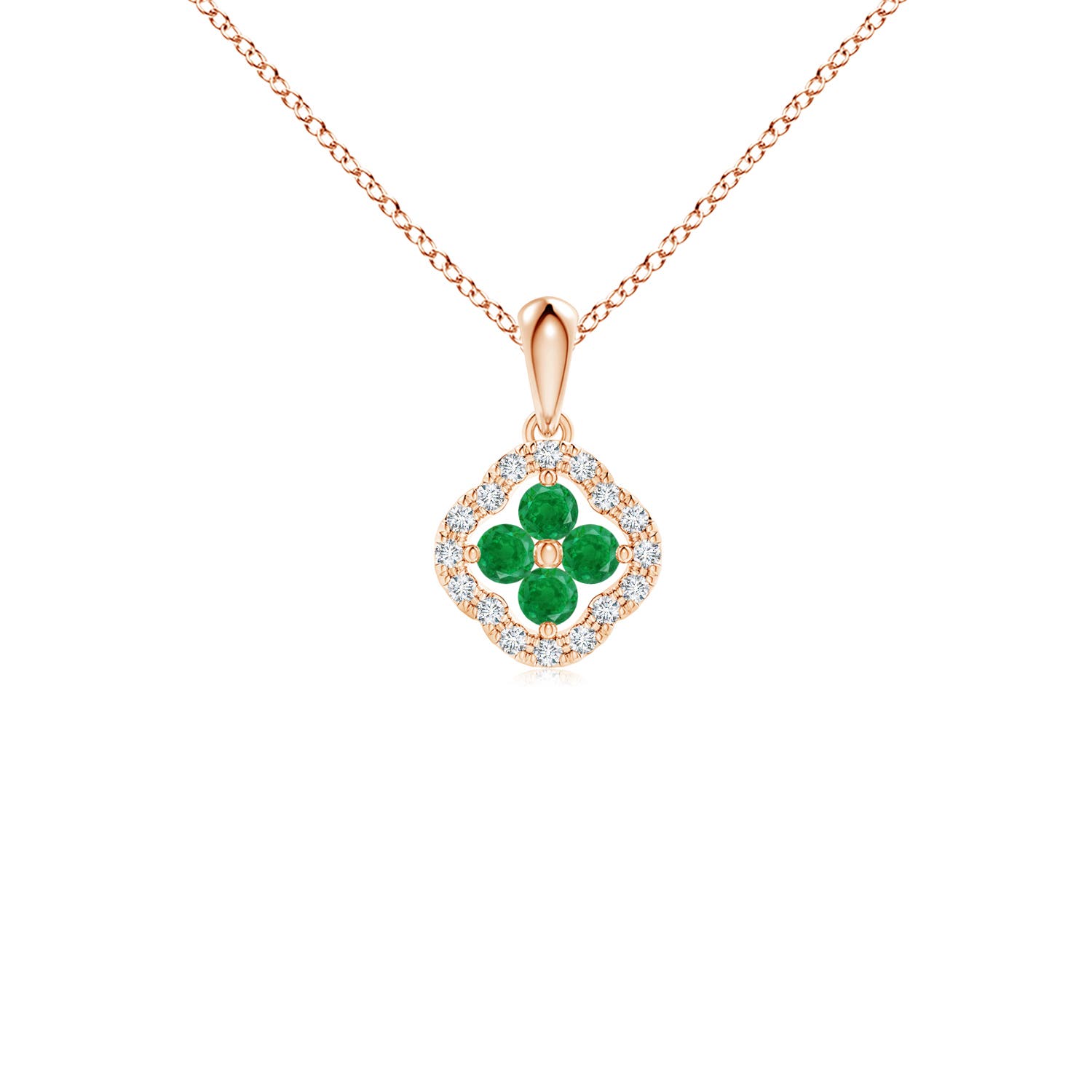 AA - Emerald / 0.26 CT / 14 KT Rose Gold