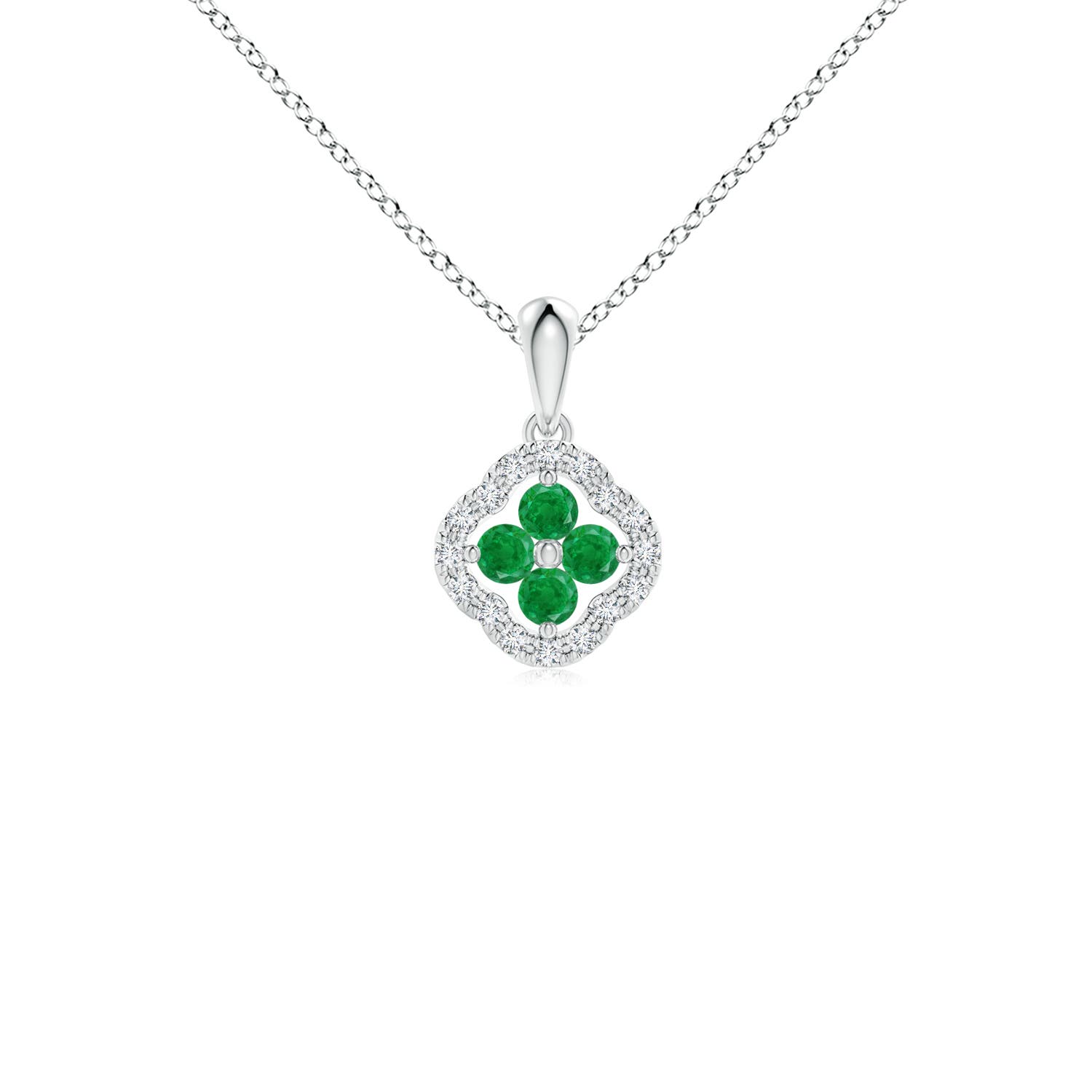 AA - Emerald / 0.26 CT / 14 KT White Gold