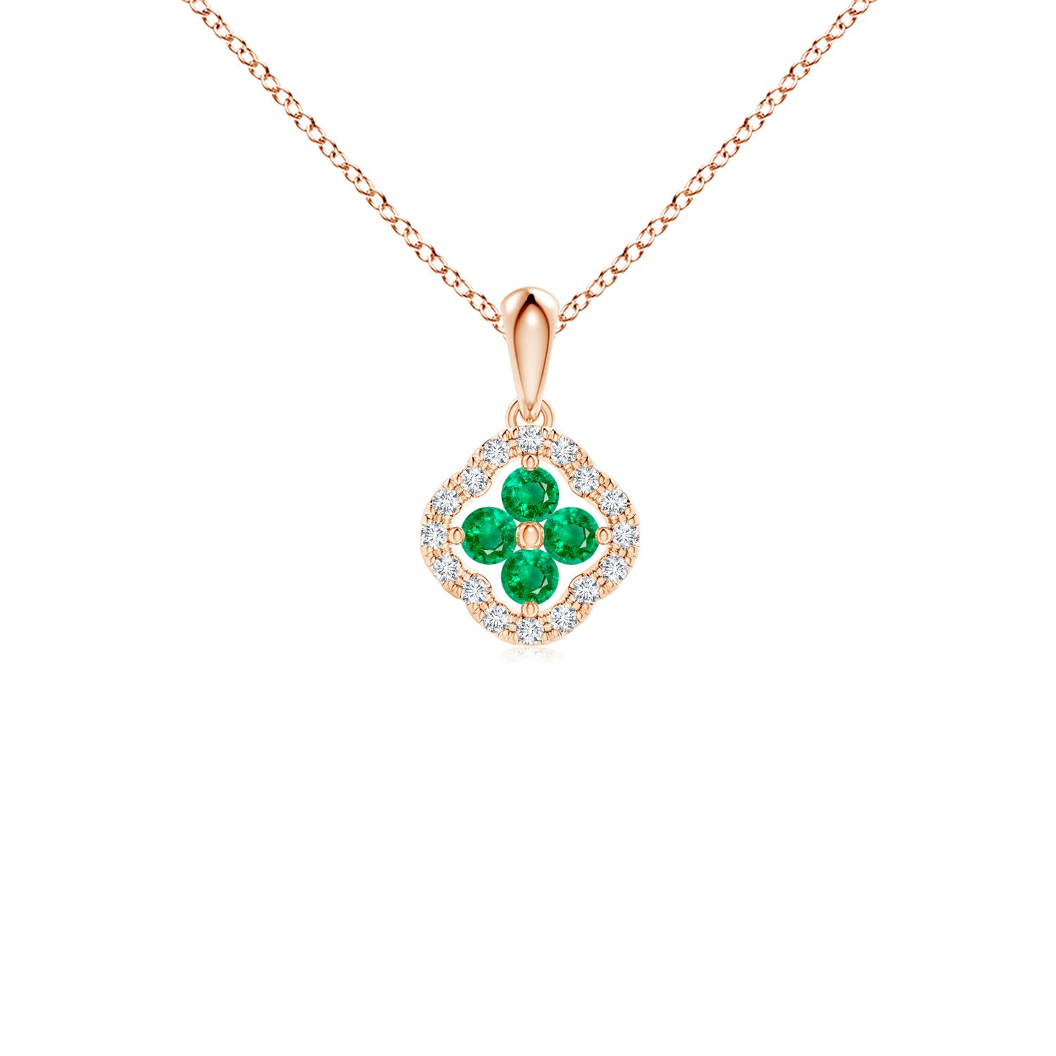 AAA - Emerald / 0.26 CT / 14 KT Rose Gold