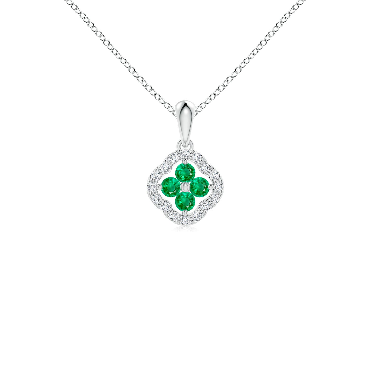 AAA - Emerald / 0.26 CT / 14 KT White Gold