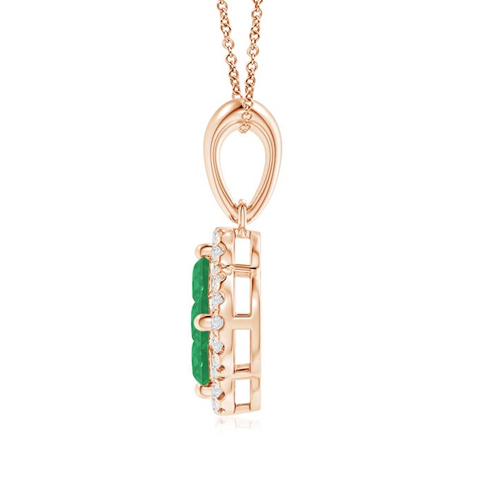 A - Emerald / 0.52 CT / 14 KT Rose Gold