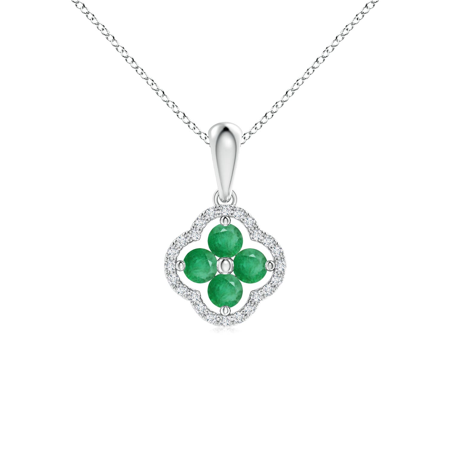 A - Emerald / 0.52 CT / 14 KT White Gold