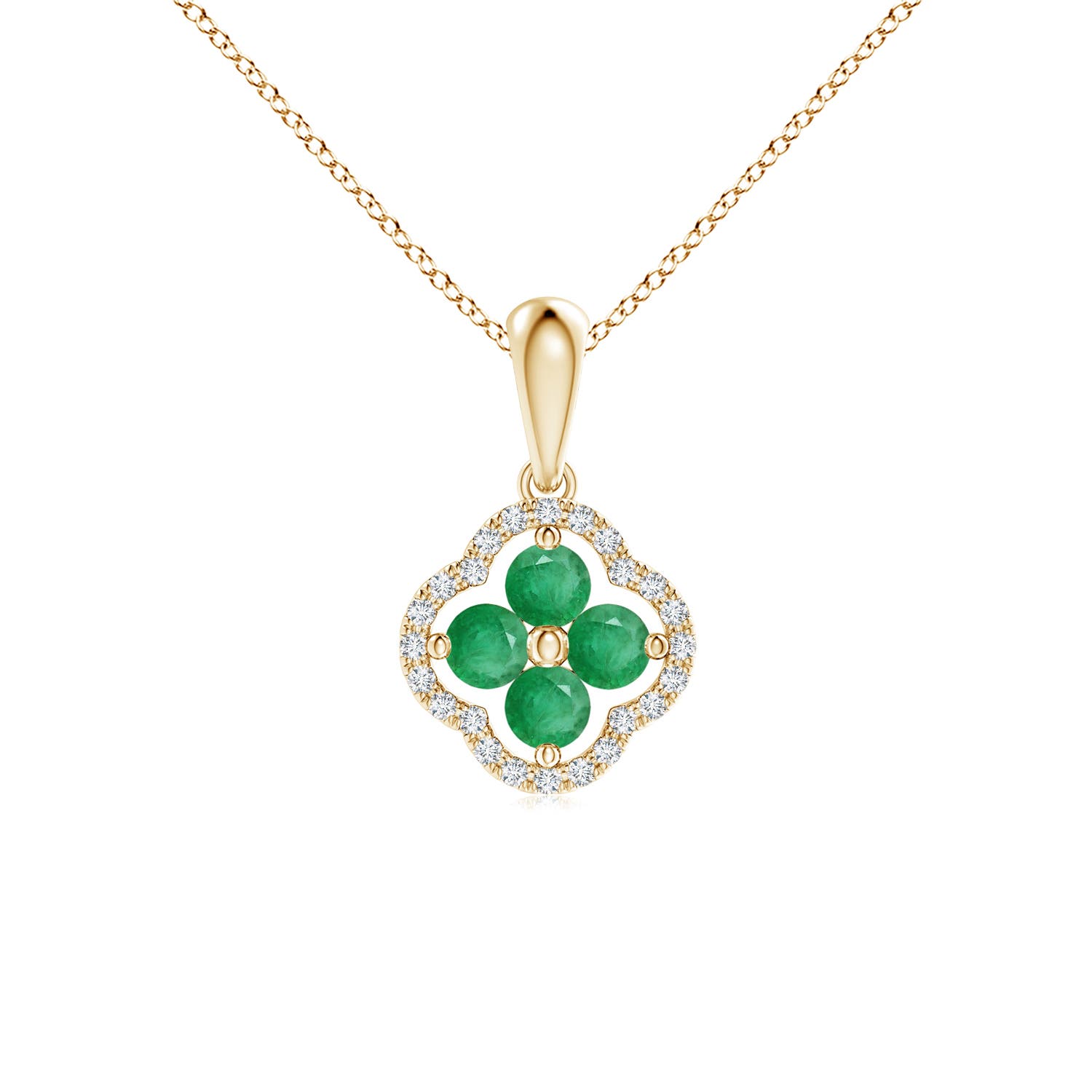 A - Emerald / 0.52 CT / 14 KT Yellow Gold