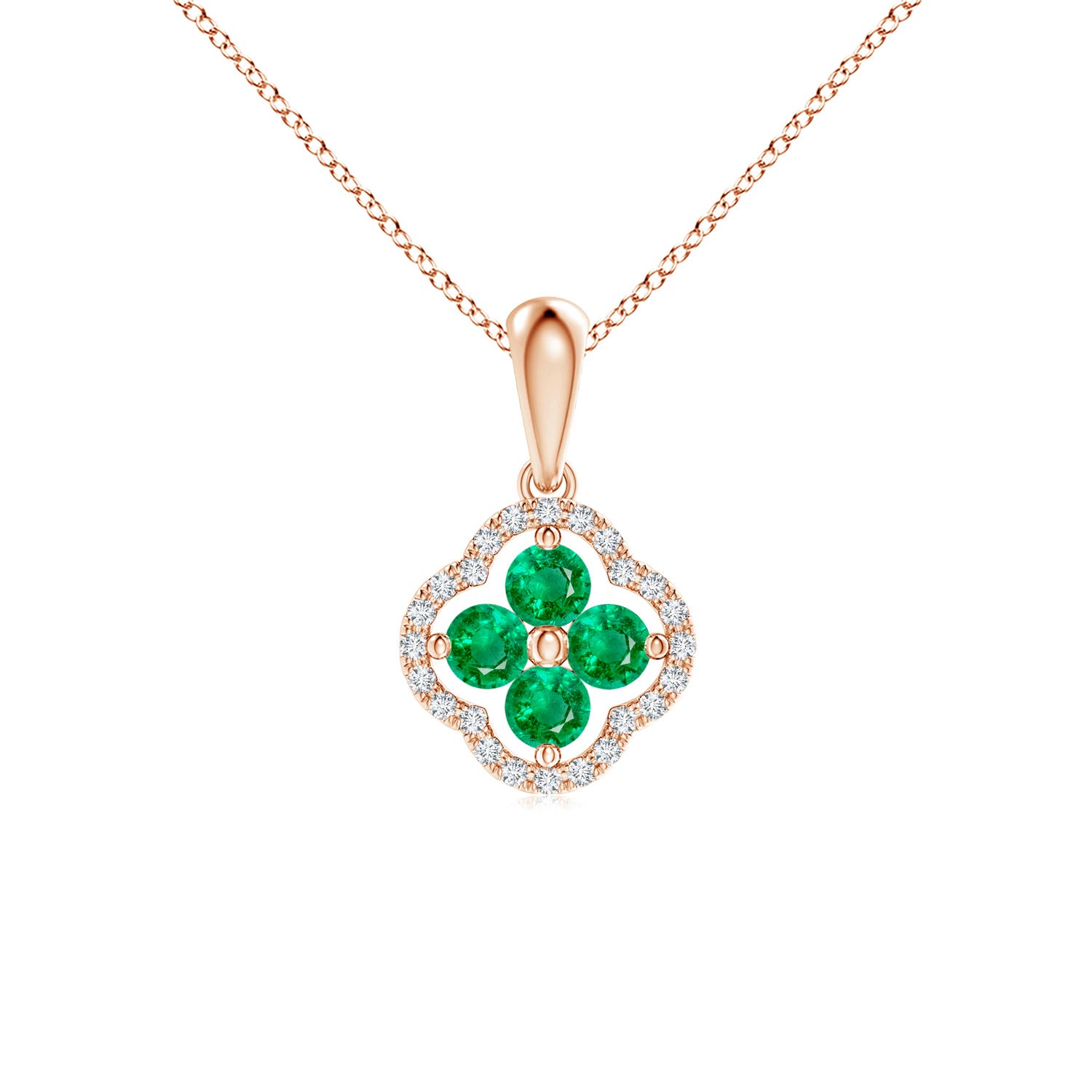 AAA - Emerald / 0.52 CT / 14 KT Rose Gold