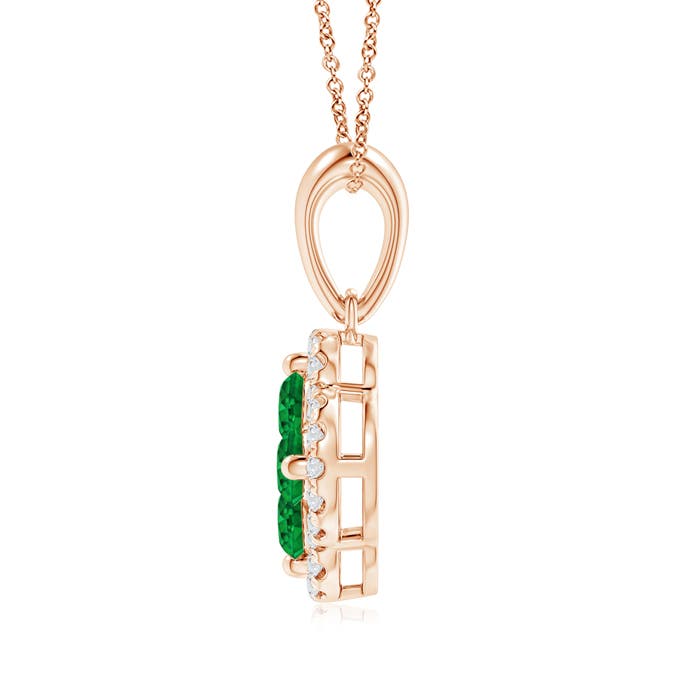 AAAA - Emerald / 0.52 CT / 14 KT Rose Gold