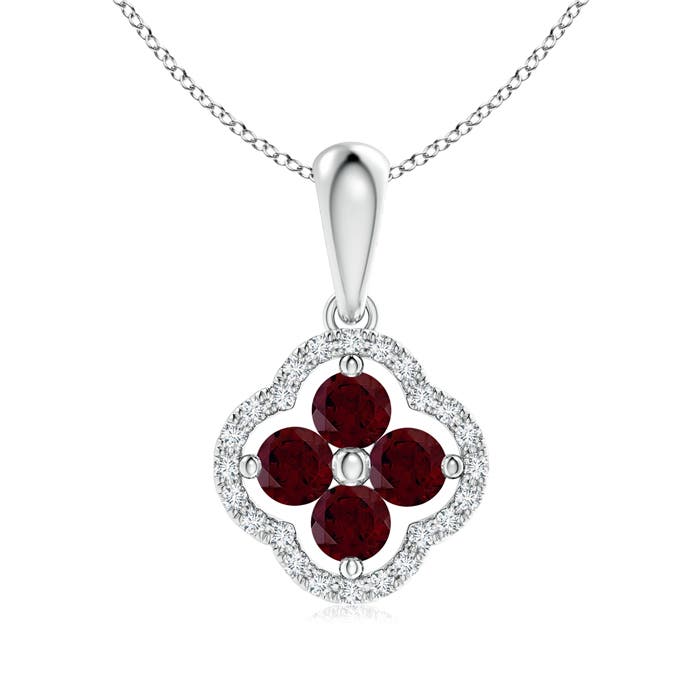 A - Garnet / 0.72 CT / 14 KT White Gold