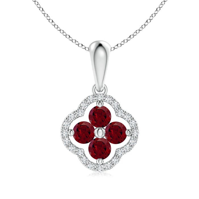 AA - Garnet / 0.72 CT / 14 KT White Gold