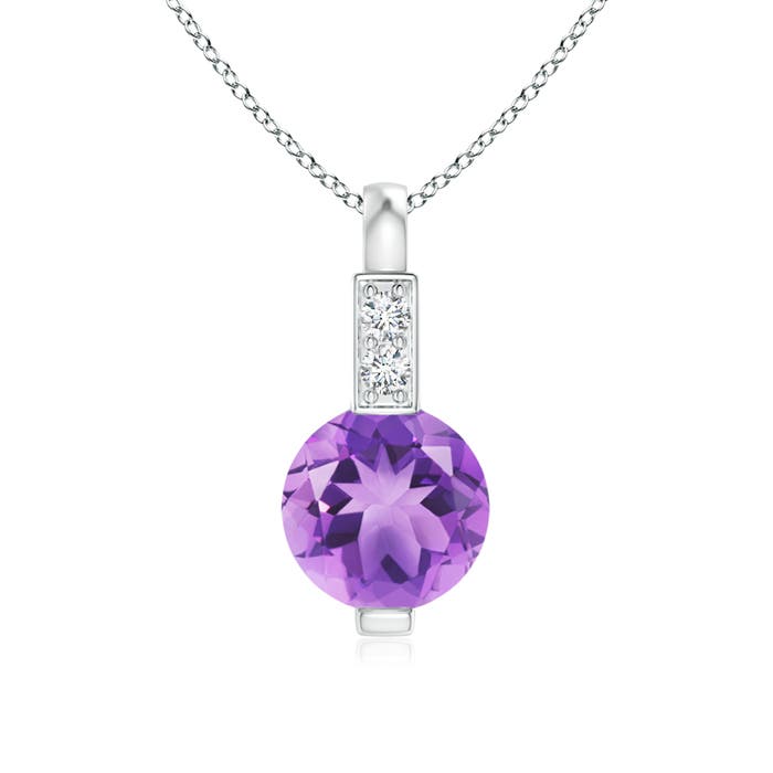 A - Amethyst / 0.46 CT / 14 KT White Gold