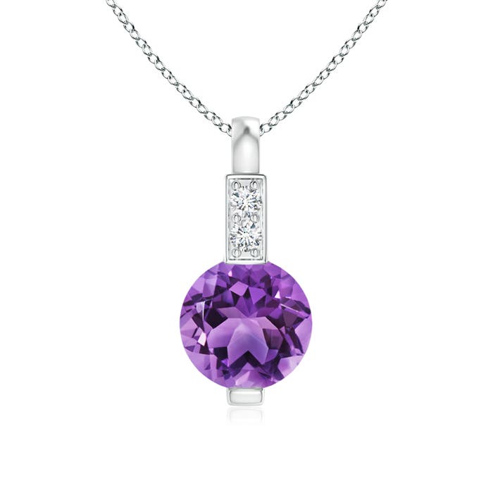 AA - Amethyst / 0.46 CT / 14 KT White Gold