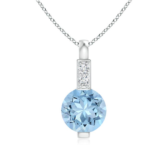 AAA - Aquamarine / 0.41 CT / 14 KT White Gold