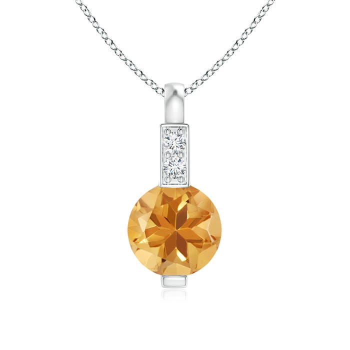 A - Citrine / 0.46 CT / 14 KT White Gold