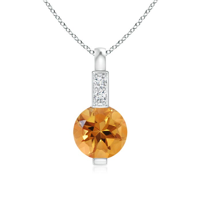 AA - Citrine / 0.46 CT / 14 KT White Gold