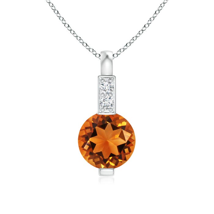 AAAA - Citrine / 0.46 CT / 14 KT White Gold