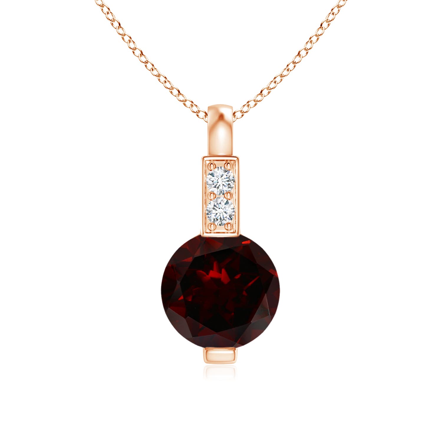 A - Garnet / 0.61 CT / 14 KT Rose Gold