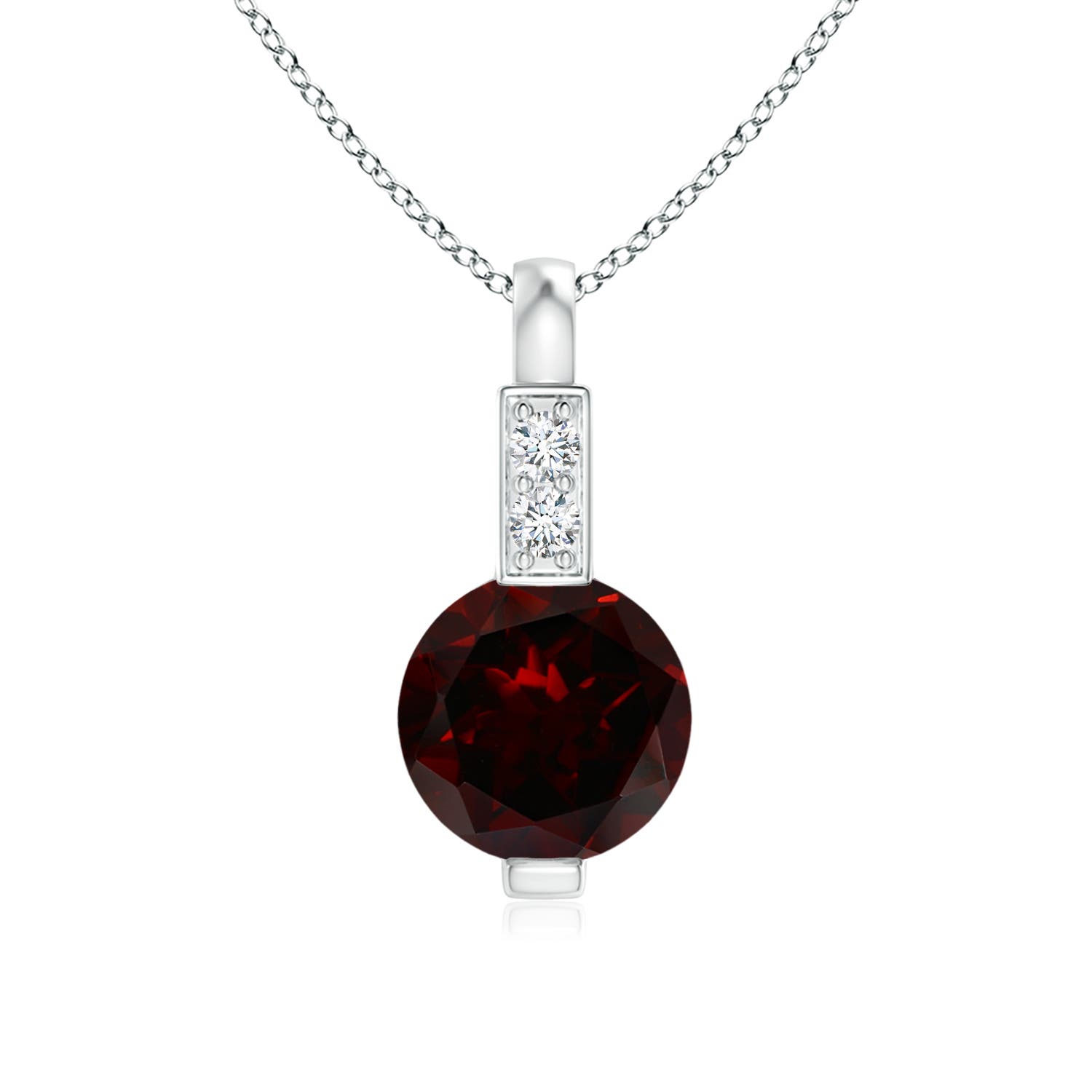 A - Garnet / 0.61 CT / 14 KT White Gold