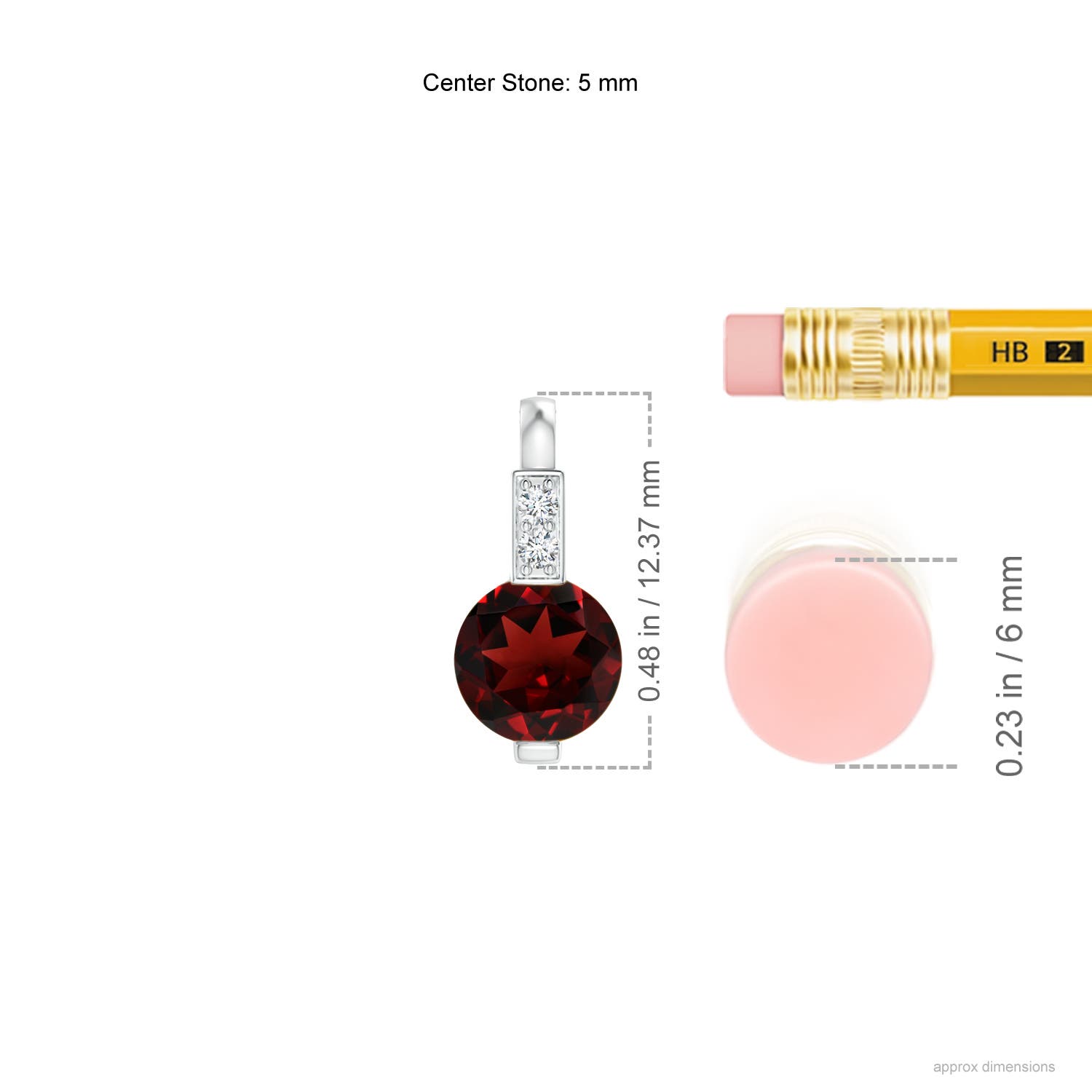 AAA - Garnet / 0.61 CT / 14 KT White Gold