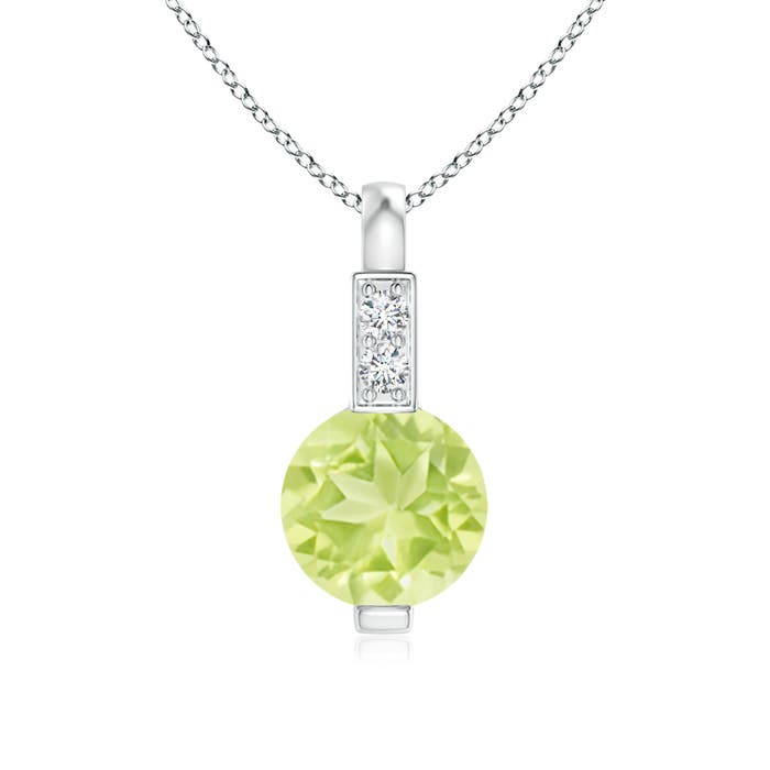 A - Peridot / 0.56 CT / 14 KT White Gold