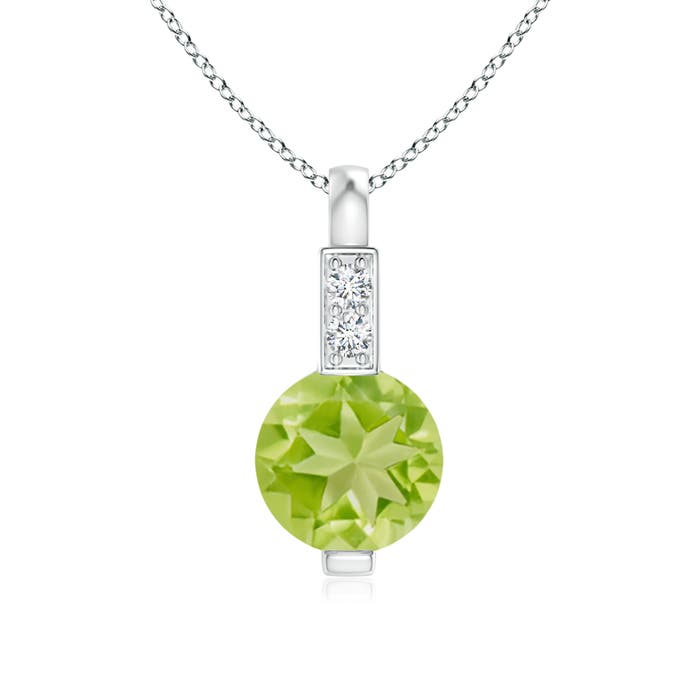 AA - Peridot / 0.56 CT / 14 KT White Gold