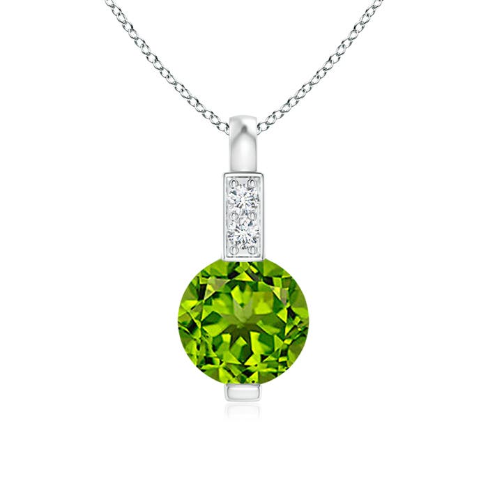 AAAA - Peridot / 0.56 CT / 14 KT White Gold