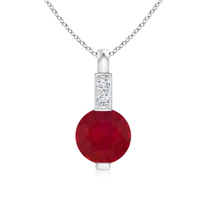 AA - Ruby / 0.61 CT / 14 KT White Gold