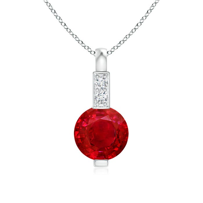 AAA - Ruby / 0.61 CT / 14 KT White Gold