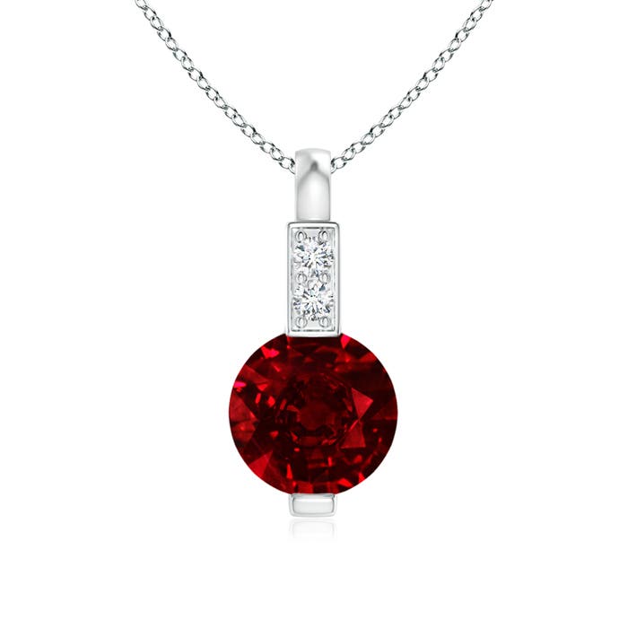 AAAA - Ruby / 0.61 CT / 14 KT White Gold