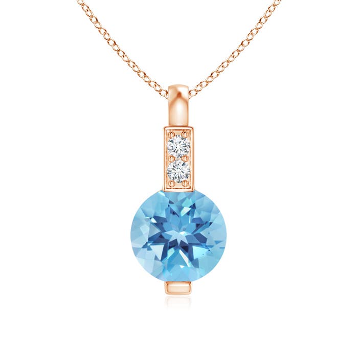 A - Swiss Blue Topaz / 0.61 CT / 14 KT Rose Gold