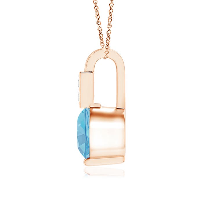 A - Swiss Blue Topaz / 0.61 CT / 14 KT Rose Gold