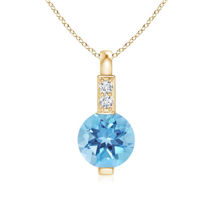 A - Swiss Blue Topaz / 0.61 CT / 14 KT Yellow Gold