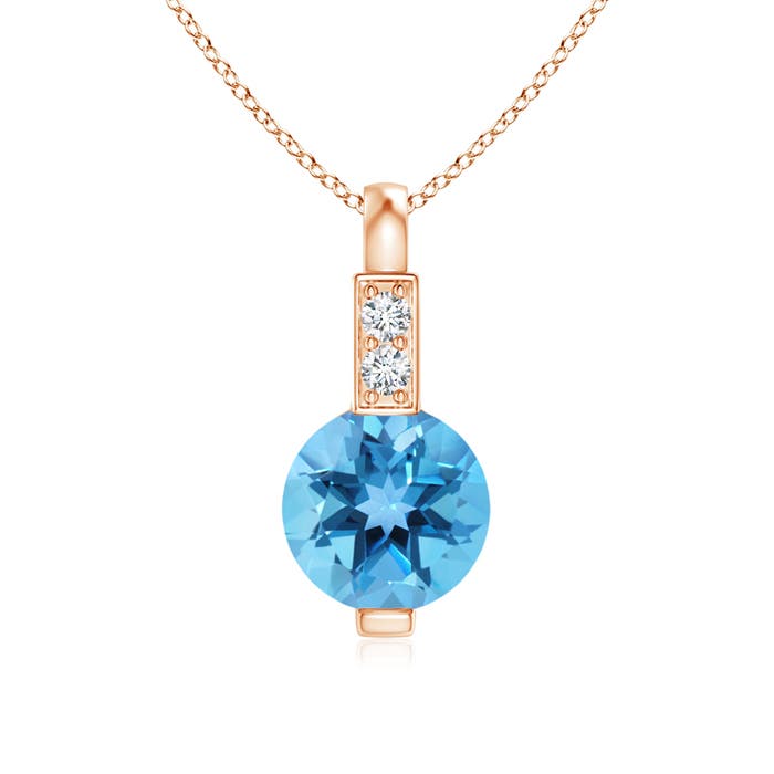 AA - Swiss Blue Topaz / 0.61 CT / 14 KT Rose Gold