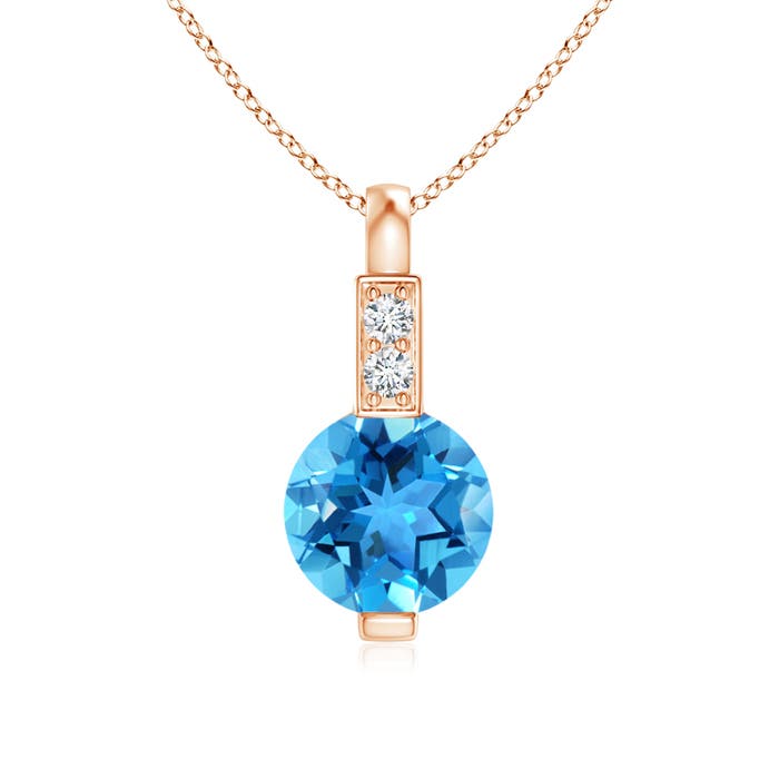 AAA - Swiss Blue Topaz / 0.61 CT / 14 KT Rose Gold