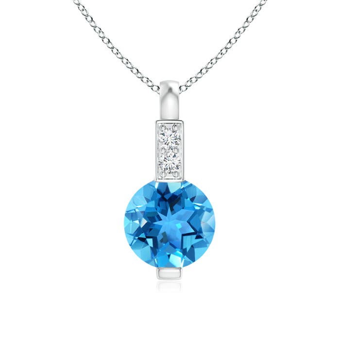 AAA - Swiss Blue Topaz / 0.61 CT / 14 KT White Gold